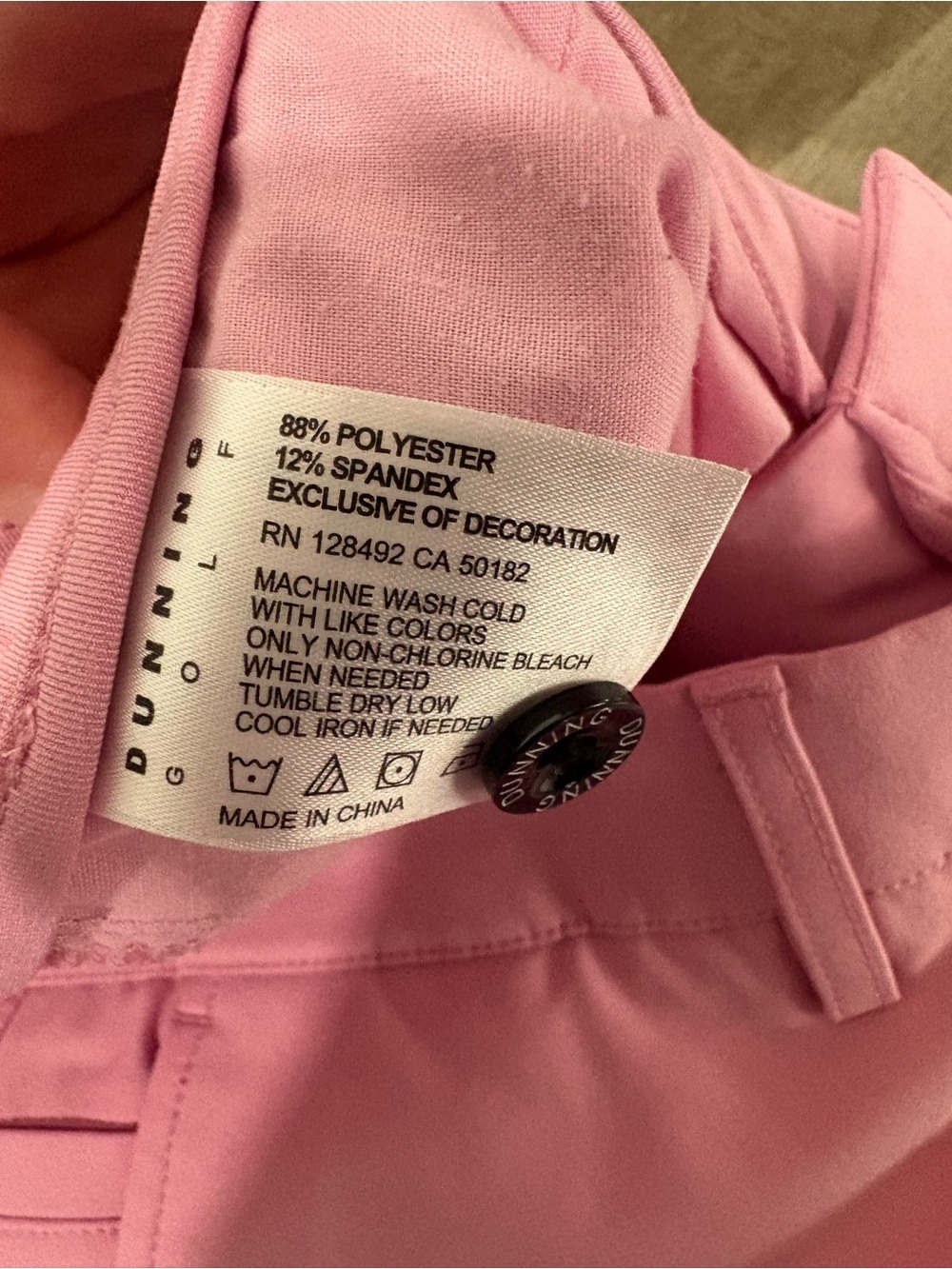 Men's Dunning Pink Performance Chino Goof Shorts. Size 34 - Picture 4 of 7